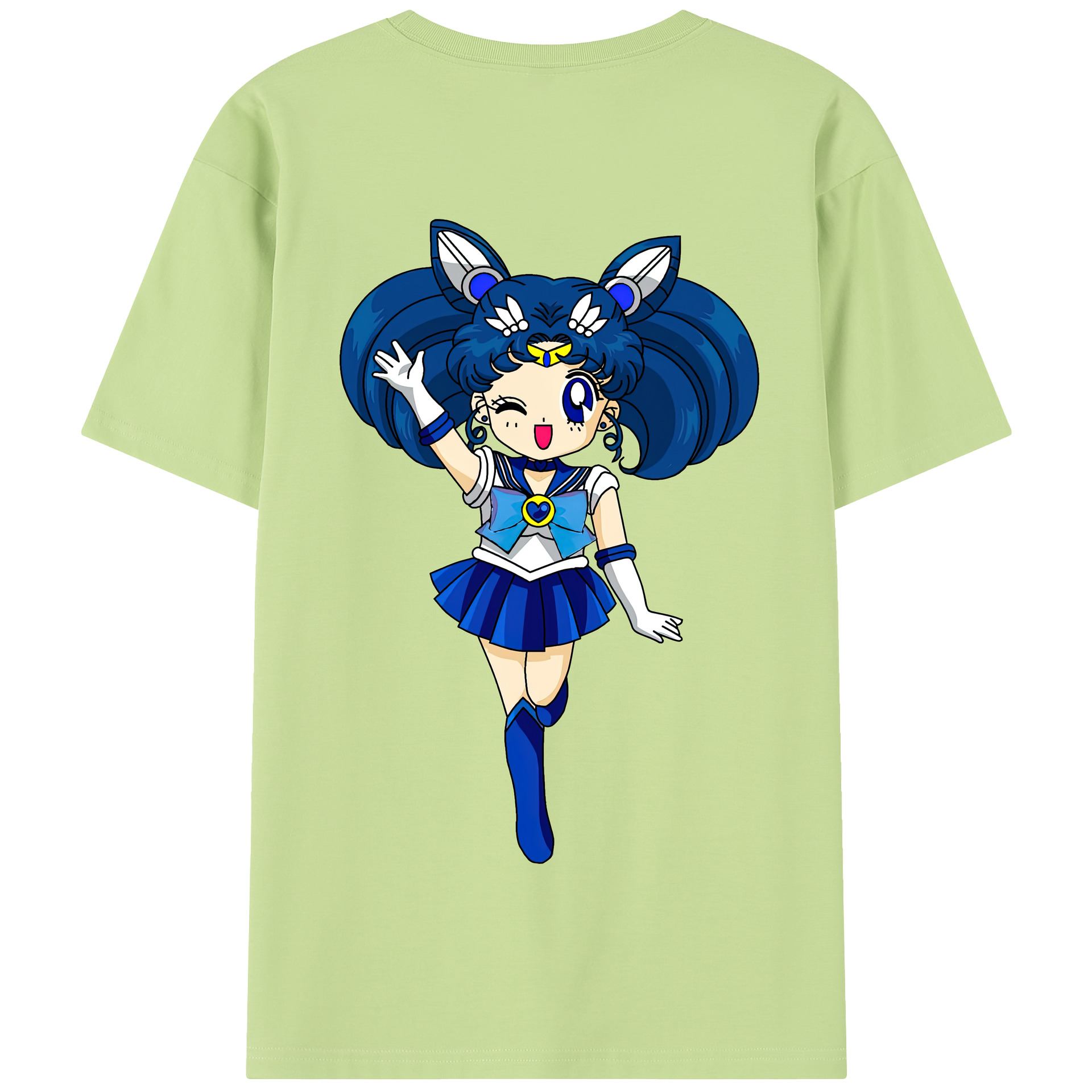（画像用） 美少女戦士セーラームーン 水野 亜美 みずの あみ Sailor Moon Mizuno Ami 綿100％半袖Tシャツ（背面プリント）